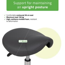 Saddle cosmetology master chair Lila PVC grey