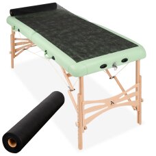 Neaustinė medicinos paklodė rulone 70cm×50 m, 18 g/m² (juoda)