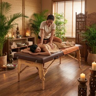 Taittuva thaimaalainen hierontapöytä Niro 80 ruskea