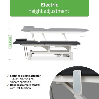 Sähköinen hierontapöytä kosmetologille Optima Satin Comfort K715 musta 2 Sähköinen hierontapöytä kosmetologille Optima Satin Comfort K715 musta 2