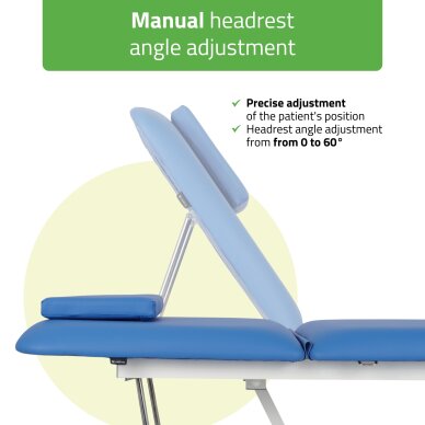 Электрический массажный стол для косметологических процедур Optima Satin Comfort K723 синего цвета. 3