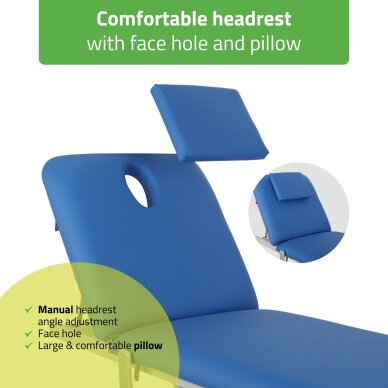 Электрический массажный стол для косметологических процедур Optima Satin Comfort K723 синего цвета. 5 Электрический массажный стол для косметологических процедур Optima Satin Comfort K723 синего цвета. 5