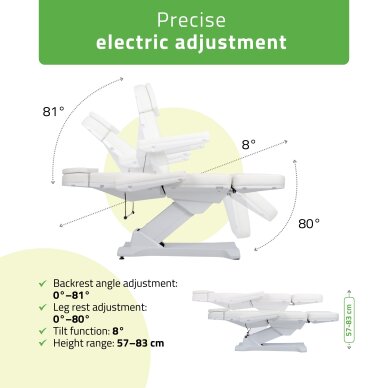 Sähköinen kosmetologituoli Selia PRO 4 Touch Core K301 Valkoinen 2