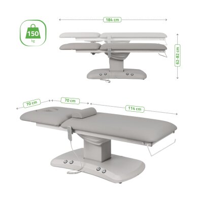 Elektrinis procedūrų gultas Estella ERGO 2 light grey 9 Elektrinis procedūrų gultas Estella ERGO 2 light grey 9