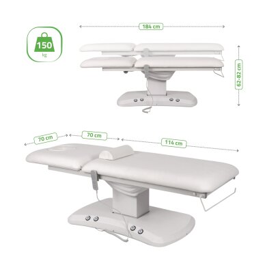 Elektrinis procedūrų gultas Estella ERGO 2 white 9 Elektrinis procedūrų gultas Estella ERGO 2 white 9