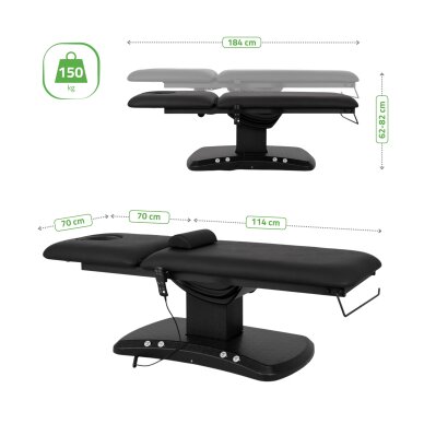 Elektrinis procedūrų gultas Estella ERGO 2 black 9 Elektrinis procedūrų gultas Estella ERGO 2 black 9