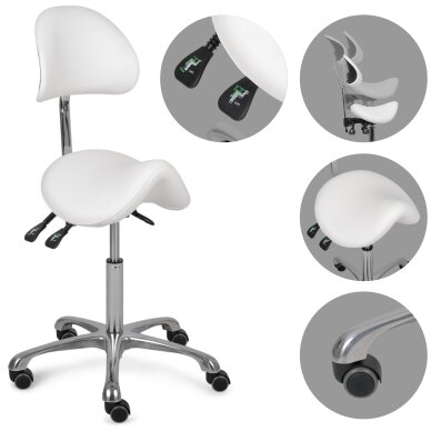 Fotel kosmetyczny z oparciem Diana So Skin K401 biały Fotel kosmetyczny z oparciem Diana So Skin K401 biały