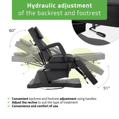 Elektryczny fotel kosmetyczny Laris Touch Core czarny 2 Elektryczny fotel kosmetyczny Laris Touch Core czarny 2