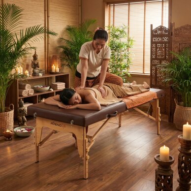 Klappbarer Thai-Massagetisch Niro 80 braun 1 Klappbarer Thai-Massagetisch Niro 80 braun 1