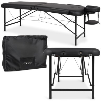 Klappbare Massageliege Rico 70 cm mit Komfortfuß, schwarz Klappbare Massageliege Rico 70 cm mit Komfortfuß, schwarz
