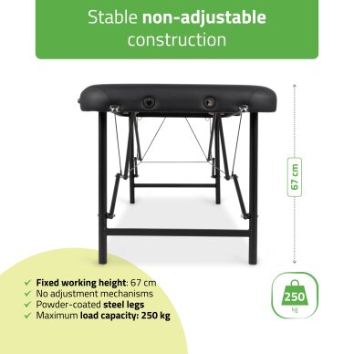 Kokkupandav massaažilaud Rico 60 cm mugava alusega must 2 Kokkupandav massaažilaud Rico 60 cm mugava alusega must 2
