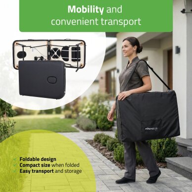 Kokkupandav massaažilaud Rico 60 cm mugava alusega must 5