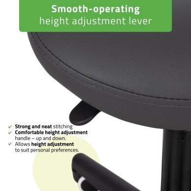 Krzesło ergonomiczne rzemieślnicze Lumo Comfy Base szare 2