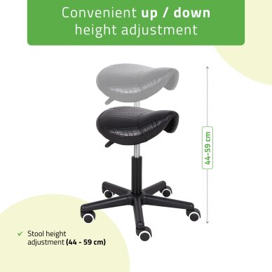 Saddle ergonomic craftsman chair Lumo Comfy Base black 4 Saddle ergonomic craftsman chair Lumo Comfy Base black 4