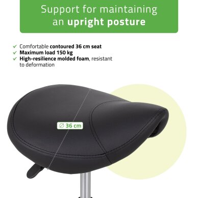 Saddle cosmetology master chair Lila PVC black 1 Saddle cosmetology master chair Lila PVC black 1