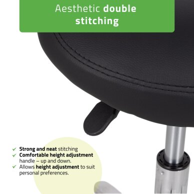 Saddle cosmetology master chair Lila PVC black 2