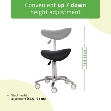 Saddle cosmetology master chair Lila PVC black 3