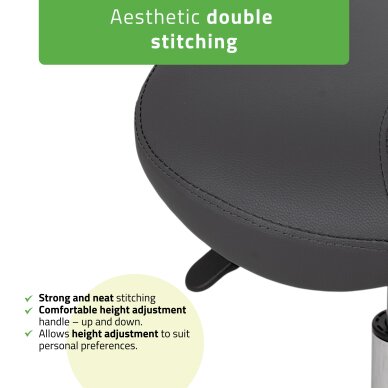 Мастер-кресло для косметолога Saddle, серое ПВХ, цвет Lila 2