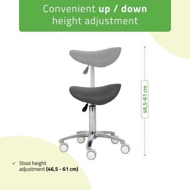 Мастер-кресло для косметолога Saddle, серое ПВХ, цвет Lila 3 Мастер-кресло для косметолога Saddle, серое ПВХ, цвет Lila 3