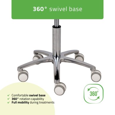 Мастер-кресло для косметолога Saddle, серое ПВХ, цвет Lila 4