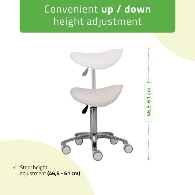 Saddle cosmetology master chair Lila PVC white 3 Saddle cosmetology master chair Lila PVC white 3