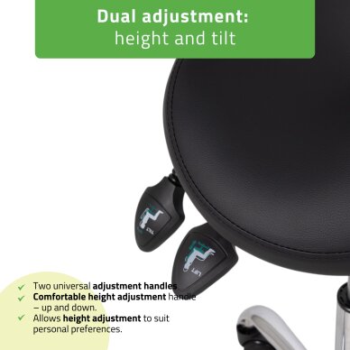 Satulatuoli kosmetologille selkänojalla Sola Comfy Base musta 3 Satulatuoli kosmetologille selkänojalla Sola Comfy Base musta 3