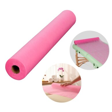 Neaustinė medicinos paklodė rulone 60cm×50m, 18 g/m² (rožinė) Neaustinė medicinos paklodė rulone 60cm×50m, 18 g/m² (rožinė)