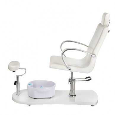 Pedikīra krēsls ar kāju vanniņu PEDICURE CHAIR PROFESSIONAL HYDRAULIC WHITE 4