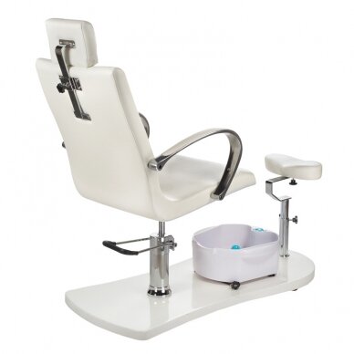 Pedikīra krēsls ar kāju vanniņu PEDICURE CHAIR PROFESSIONAL HYDRAULIC WHITE 5