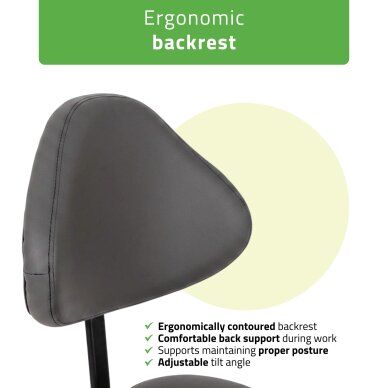 Satulatuoli kosmetologille selkänojalla Sola Comfy Base harmaa 1