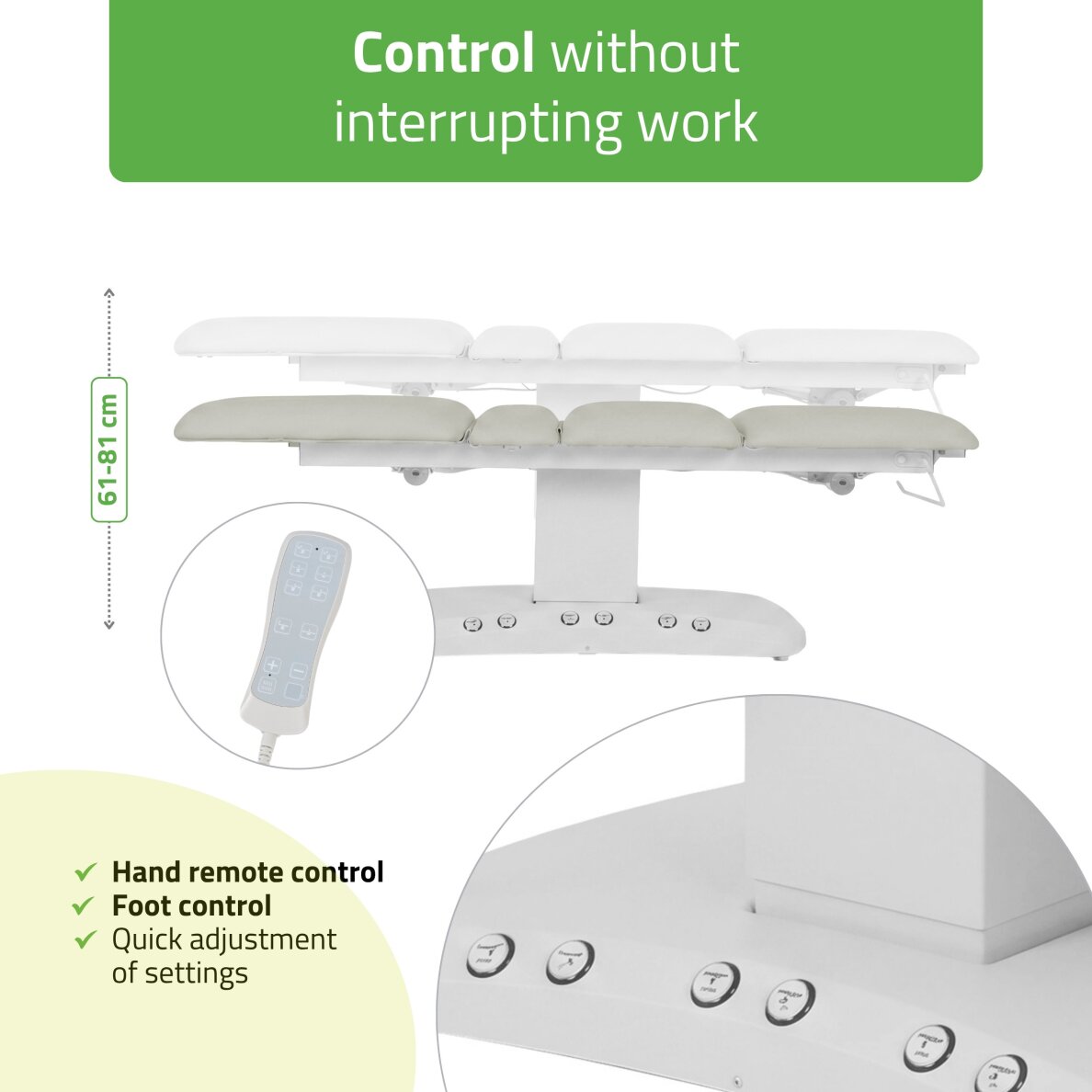 Elektrinis masažo stalas Serenity ERGO 4 Satin Comfort su šildymu, pilkas 1
