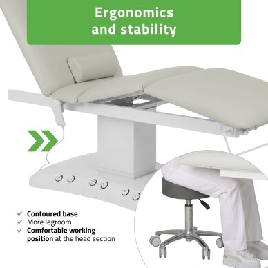 Elektrinis masažo stalas Serenity ERGO 4 Satin Comfort su šildymu, pilkas 5