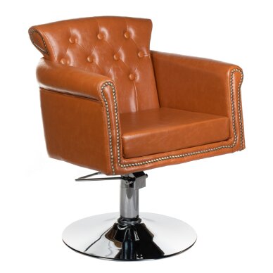 Kirpyklos kėdė PROFESSIONAL HAIRDRESSING CHAIR ALBERTO BERLIN LIGHT BROWN Kirpyklos kėdė PROFESSIONAL HAIRDRESSING CHAIR ALBERTO BERLIN LIGHT BROWN