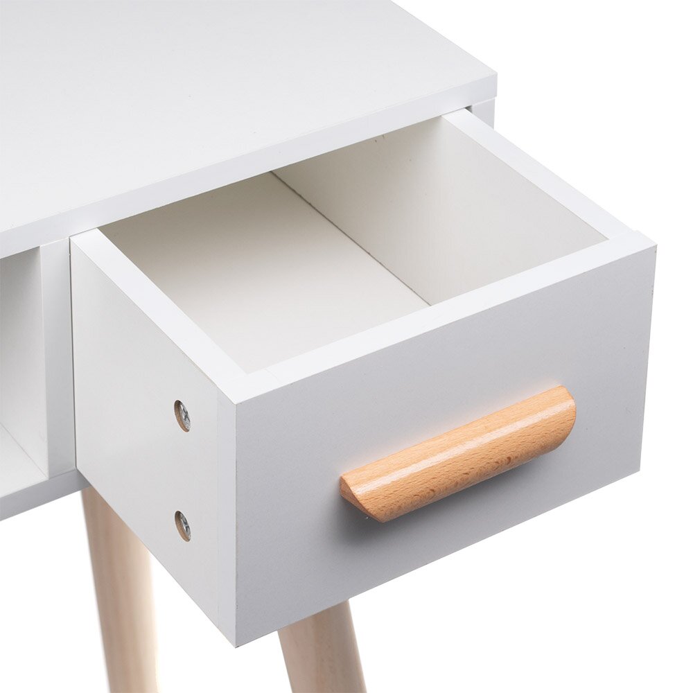 Schminktisch mit Spiegel und Stuhl ALVA WHITE (Produkt mit beschädigter Verpackung) 3 Schminktisch mit Spiegel und Stuhl ALVA WHITE (Produkt mit beschädigter Verpackung) 3