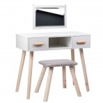 Make-up table with mirror and stool ALVA WHITE