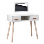 Make-up table with mirror and stool ALVA WHITE