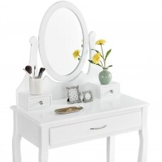 Grima galdiņš ar spoguli un tabureti LENA WHITE (1)