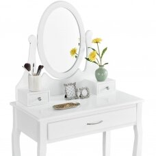 Make-up table with mirror and stool LENA WHITE