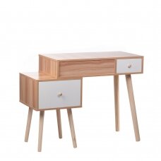 Make-up table with mirror and stool STELLA WHITE