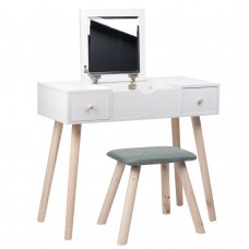 Make-up table with mirror and stool ASTRID WHITE