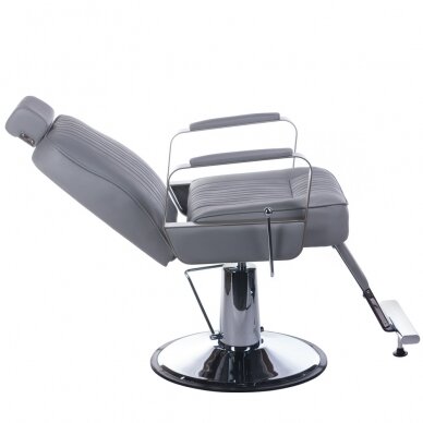 Krzesło barberski PROFESSIONAL BARBER CHAIR HOMER LIGHT GREY 1