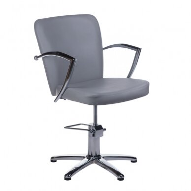Juuksuritool PROFESSIONAL HAIRDRESSING CHAIR LIVIO BRUSSEL LIGHT GREY