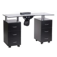 Maniküürilaud tolmukoguriga MANICURE DESK ELEGANCE GLASS BLACK Maniküürilaud tolmukoguriga MANICURE DESK ELEGANCE GLASS BLACK