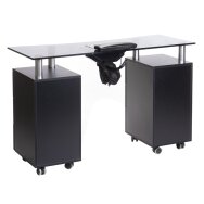 Maniküürilaud tolmukoguriga MANICURE DESK ELEGANCE GLASS BLACK Maniküürilaud tolmukoguriga MANICURE DESK ELEGANCE GLASS BLACK