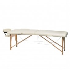 Folding massage table BEAUTY SYSTEM WOOD 2 CREAM (1)