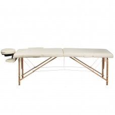 Foldable massage table BEAUTY SYSTEM WOOD 2 CREAM (1)