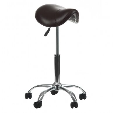 Meistara krēsls COSMETIC BEAUTY STOOL SINGLE BROWN 1