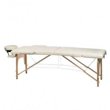 Foldable massage table BEAUTY SYSTEM WOOD 2 CREAM (1)