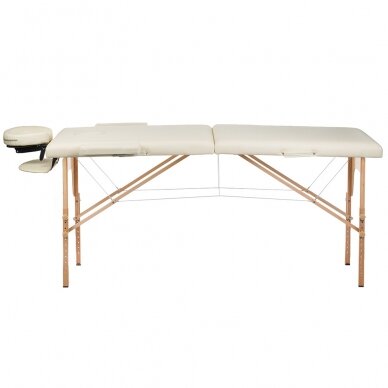 Foldable massage table BEAUTY SYSTEM WOOD 2 CREAM (1) 2