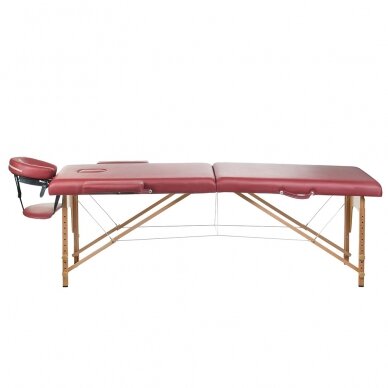 Składany stół do masażu BEAUTY SYSTEM WOOD 2 BURGUND 1